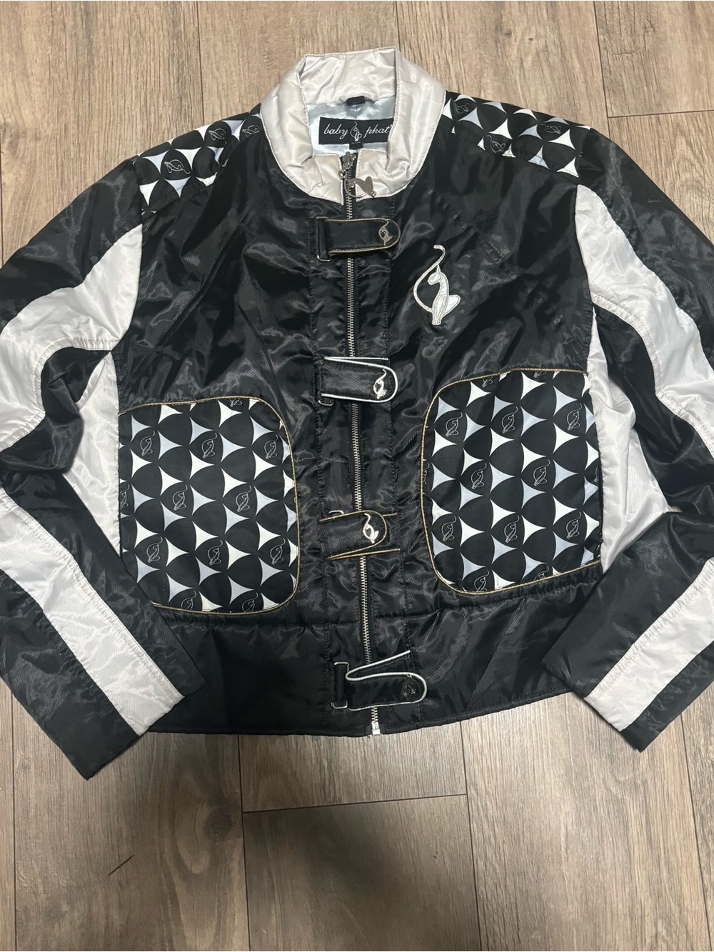 Baby Phat Black & White Women's Bomber Jacket
